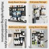 Wall-Mounted Storage Board with Hooks Space-Saving Storage Organizer Board DIY Storage Display Rack
