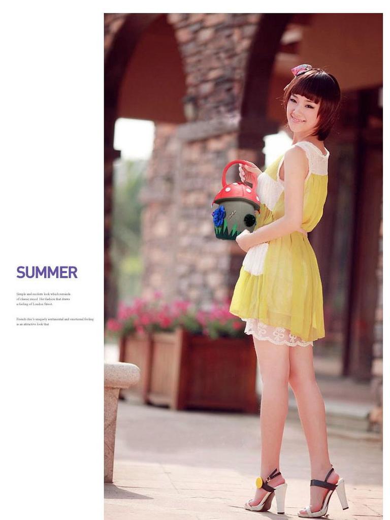 2025 Cute Candy Color Women's Handbag - Japanese-Inspired Casual Mushroom Design