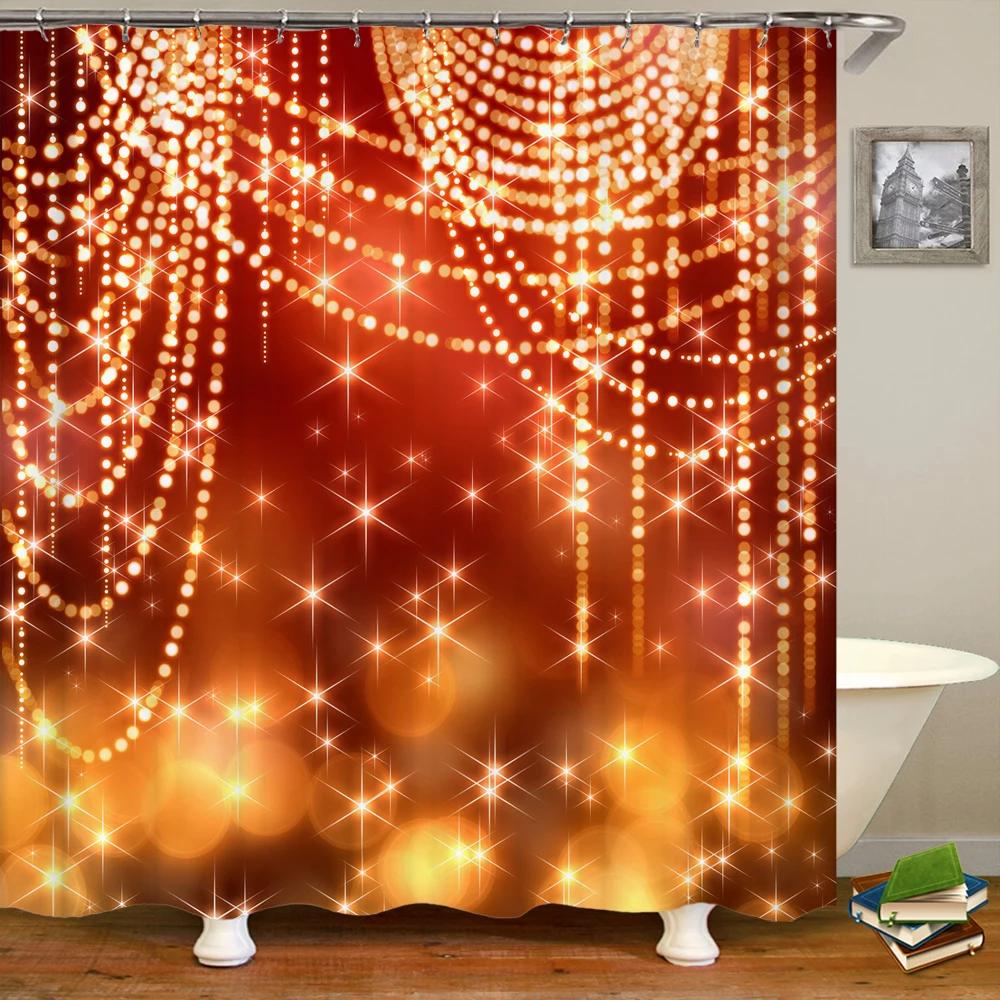 Golden Fantasy Colorful Print Shower Curtain Waterproof Polyester with Hook Bathroom Curtains Home Decoration 3D Shower Curtain