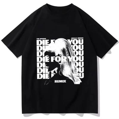 2025 Summer New Ariana Grande Die for You Music Merch Unisex Harajuku Casual Printed T-Shirts Fan Gift Oversized T-Shirts