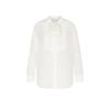 LESS 2025 Spring Loose-Fit Long Sleeve Stand-Collar Silk Blend Shirt