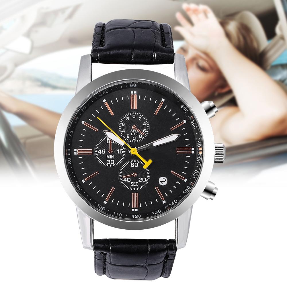 Fashionable Men Women Wristwatch Analog PU Band Wrist Watch(Brown)