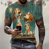 Summer Funny Dog Pattern 3D Print Men's T Shirt Casual O-Neck Loose Short Sleeve Fashion Trend Men Clothing Oversized T-Shirt