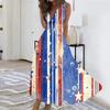 Sleeveless Maxi 4th of July Dress with Star Print Independence Day Dress for Women Casual Loose Fit Holiday Outfit
