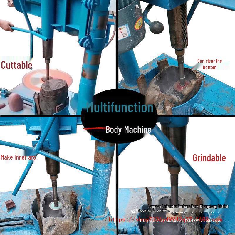 Complete Stone Flower Pot Tool Set: Cobblestone Drill & Grinder - Large Table Model