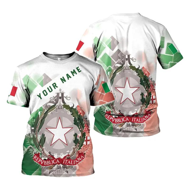 T-Shirt Women's Men's Daily Street Fashion T-Shirt 3D Printing Design New Pride of Italy T-Shirt Top