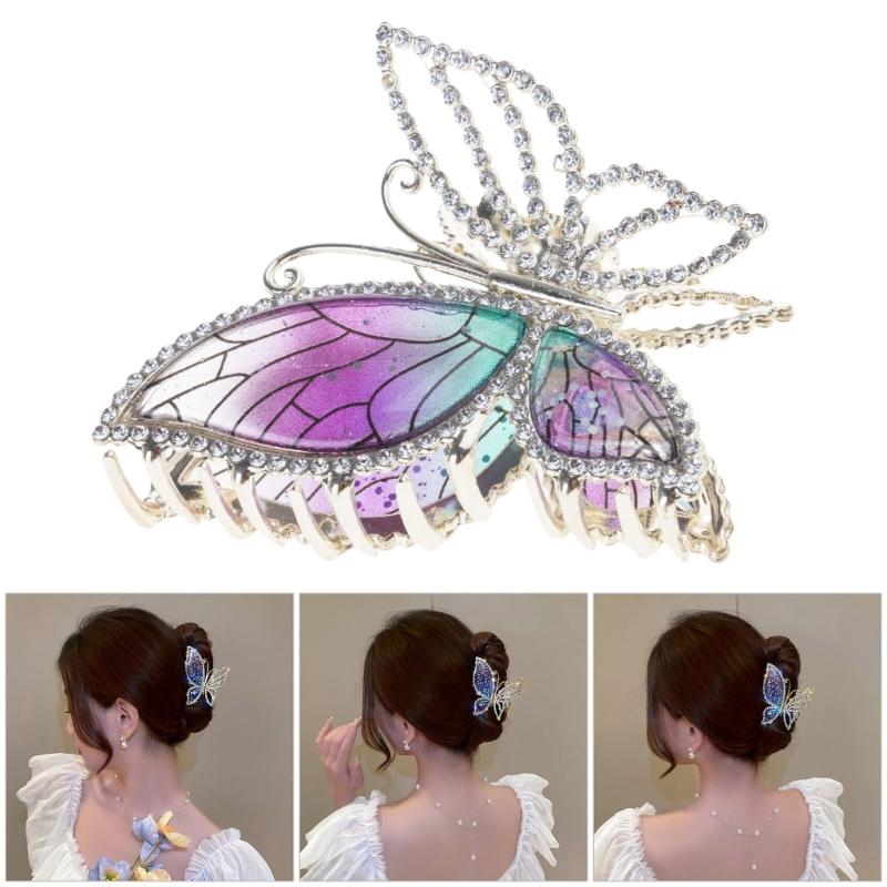 Stylish Glitter Butterfly Hair Clip Metal Hair Accessory For Women Elegant Updos And Low Ponytail