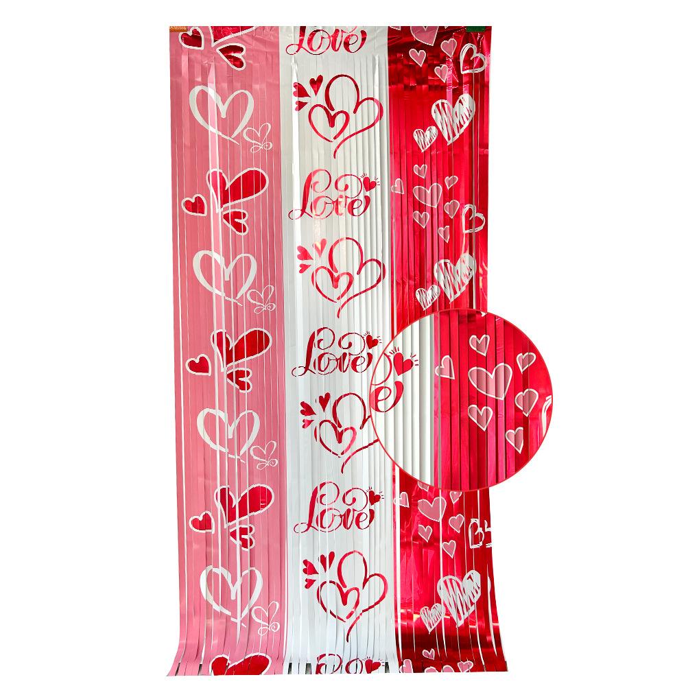 1-10 шт. Занавес-дождик ко Дню святого Валентина Декорация для свадебной вечеринки Освещенный занавес-дождик для декора вечеринки ко Дню святого Валентина 1PC красный