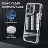 Bling Diamond Rhinestone Case for iPhone 16 15 14 Plus 13 12 Pro Max Luxury Clear Glitter Shiny Gem Design Soft Silicone 3D Case