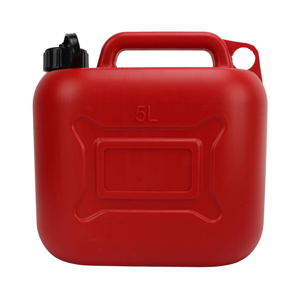 Gas Can 5L 1.3 Gallon ABS Leakage Free Red Portable Gasoline Container with 27cm Outlet Pipe