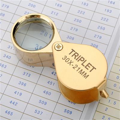 30X 30X21Mm Magnifier Jewelers Gold Eye Tool Jewellery Folding Loupe Glass