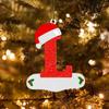Christmas Tree Decorations 26 English Letters Ornaments DIY Xmas Tree Hanging Decor Single Letter With Christmas Hat