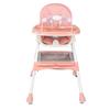 Foldable Baby High Chair 4-in-1 Foldable Reclining Feeding Table Chair Seat 7 Heights With Toyrack Easy To Clean Feeding