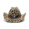New European and American style western cowboy hat, cow leopard print sunscreen visor, retro one-word top hat, jazz hat.
