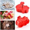 4pcs Stamp Biscuit Mold 3D Cookie Plunger Cutter Pastry Decorating DIY Food Fondant Baking Mould Tool Christmas Tree Snowman