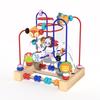 Multi-functional Animal Bead Maze: Wooden Three-Track Toy for Infant Hand-Eye Coordination & Early Education.
