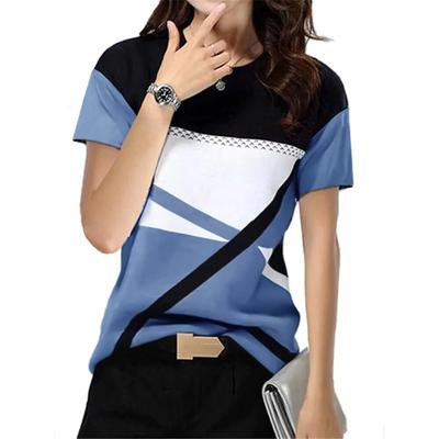 Camisetas Harajuka con estampado Irregular de elementos para mujer, camisetas holgadas informales de manga corta de diseñador de verano, camisetas femeninas con cuello redondo