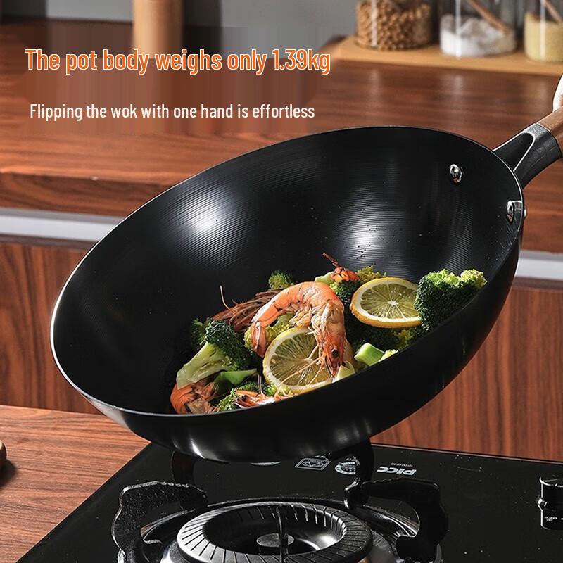 Oumeida Traditioneller Antihaft-Eisen-Wok