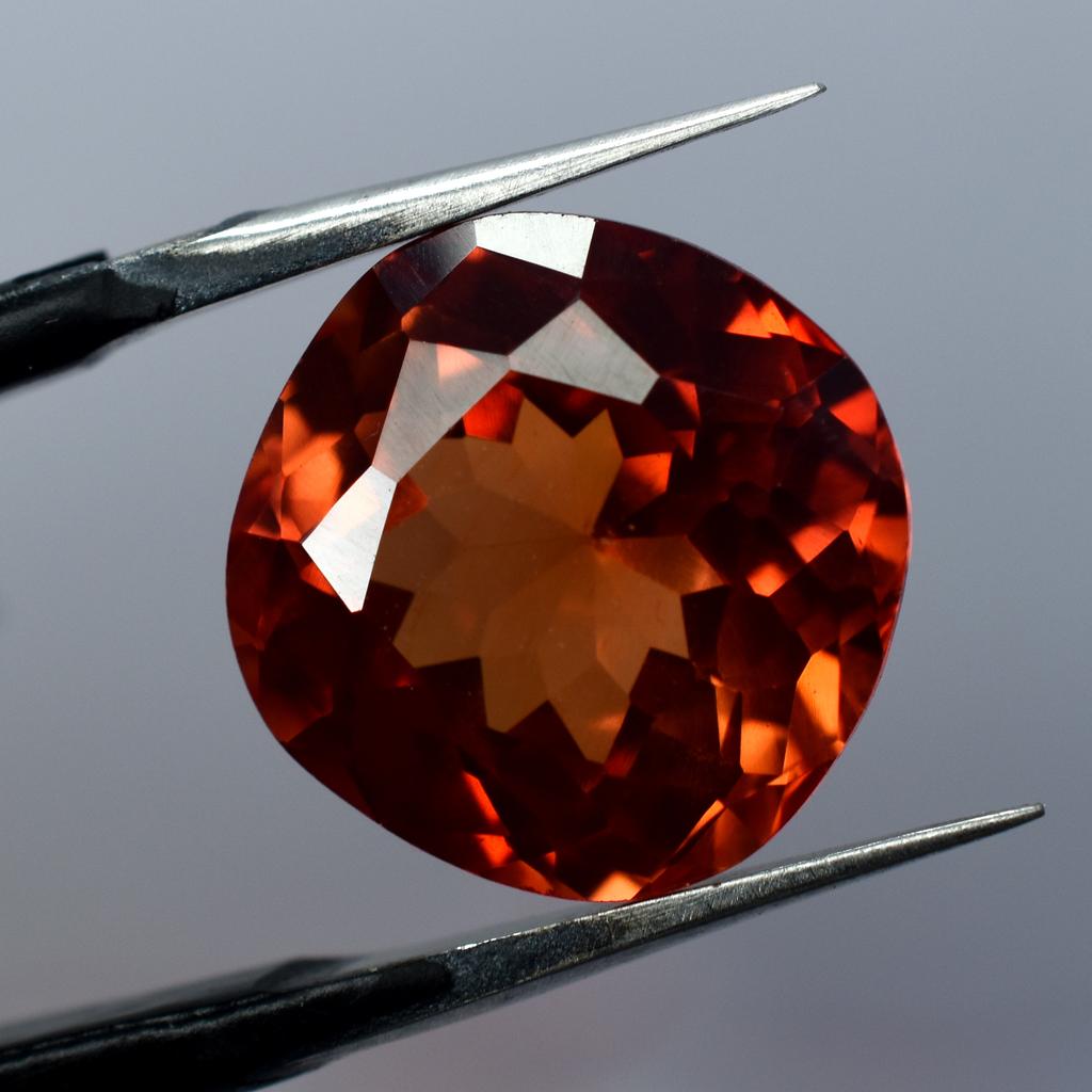 CERTIFIED Orange Sapphire Square Cushion Cut 9.50 Ct Natural Loose Gemstone