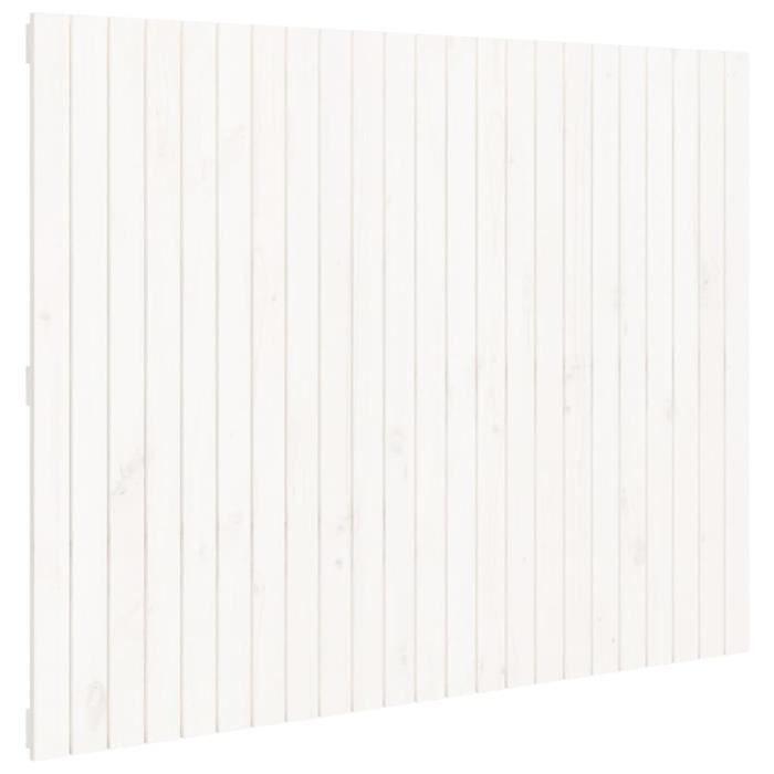 824944 vidaXL Wall-mounted Headboard White 146.5x3x110 Cm Solid Pine Wood