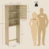 Bathroom Vanity Unit, Toilet/Washer Storage, Double Doors, Louvered, 67 x 31.5 x 190 cm, Oak