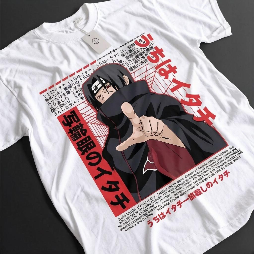 Naruto Summer New Uchiha Bloodline Anime Printed Tshirt Unisexs Cotton Neutral Casual Family Set Short Sleeve Tshirt Top