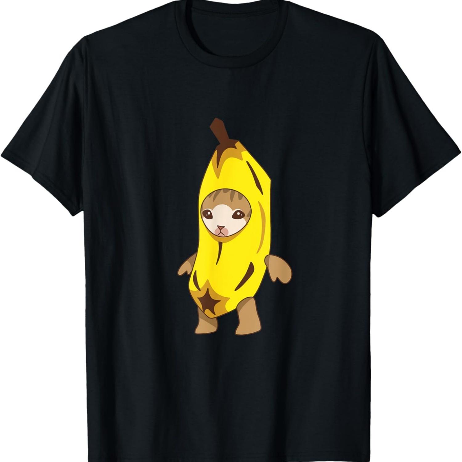 Banana Cat Meme T-Shirt for Men Women Kids S
