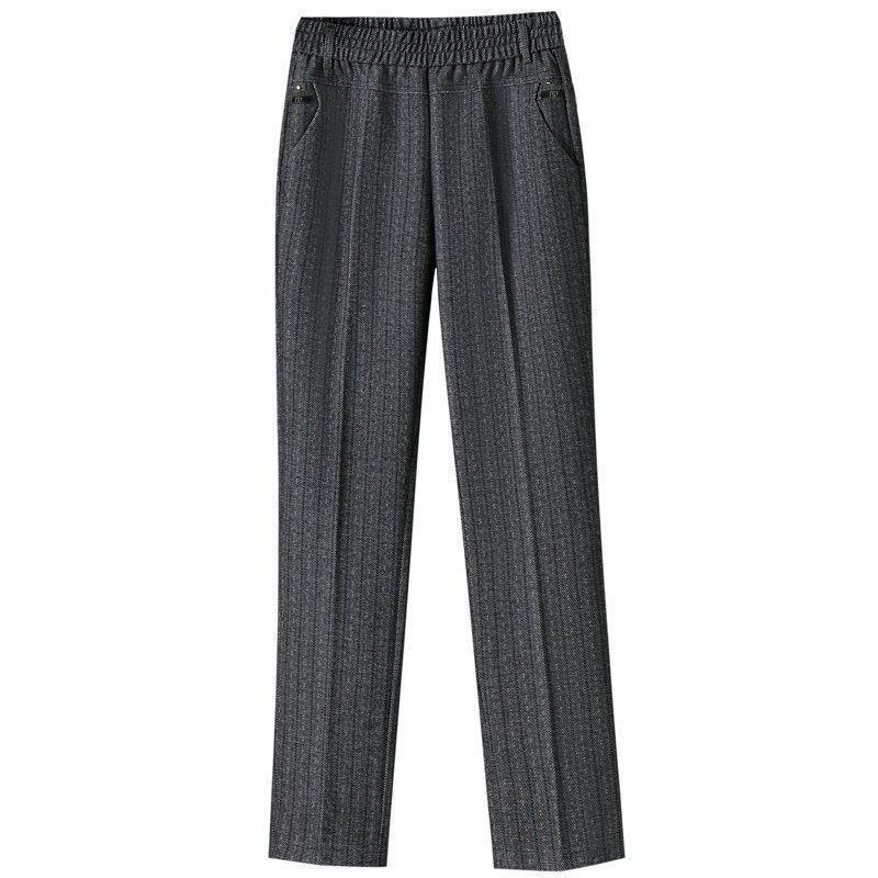 

Women s High-Waist Elastic Straight-Leg Pants - Autumn/Winter Casual Fit for Middle-Aged & Elderly 3XL Recommended 115-130 jin