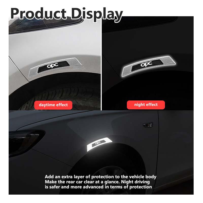 For Vauxhall 2PCS Car Reflective Stickers Wheel Eyebrow Sticker Warning Decal Strip Accessories VXR Astra Mokka Tigra Corsa