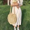 Böhmische Strohtaschen für Frauen, Kreis-Strand-Handtaschen, Sommer-Rattan-Umhängetaschen, handgefertigt, gestrickt, für Reisen, große Tragetaschen, Neu