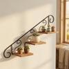 Black Hanging Flower Rack Staircase Modern Plant Holder Indoor Wall Decor  Office