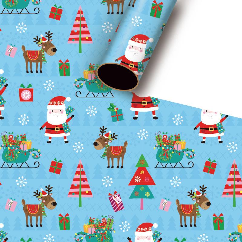 Christmas Gift Thickened Packaging Paper Printed Cartoon Snack Packaging Gift Wholesale Packaging Paper coated paper