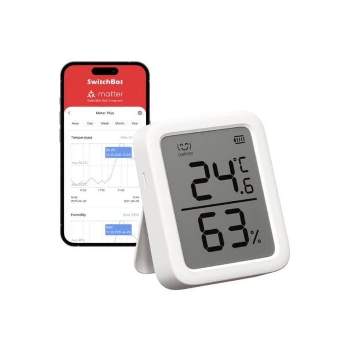 Hygromètre - SWITCHBOT - W2301500 - Précision suisse - Écran élargi - Mesure température/humidité