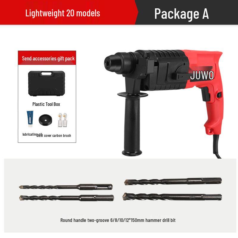 Dual-Use Electric Hammer & Pickaxe: Multi-Function High-Power Impact & Electric Drill for Concrete and Household Use.