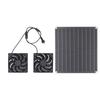 Solar Exhaust Fan, 25W 3200RPM IPX7 Water Proof Solar Panel Dual Fan Kit with Aluminum Structure, for Shed Greenhouse Pet House Attic Ventilation