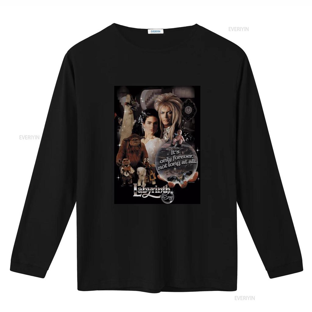 Labyrinth 25 Years Anniversary Its Only Forever Not Long At All Movie Print T Shirt Vintage Washed Slightly Homme