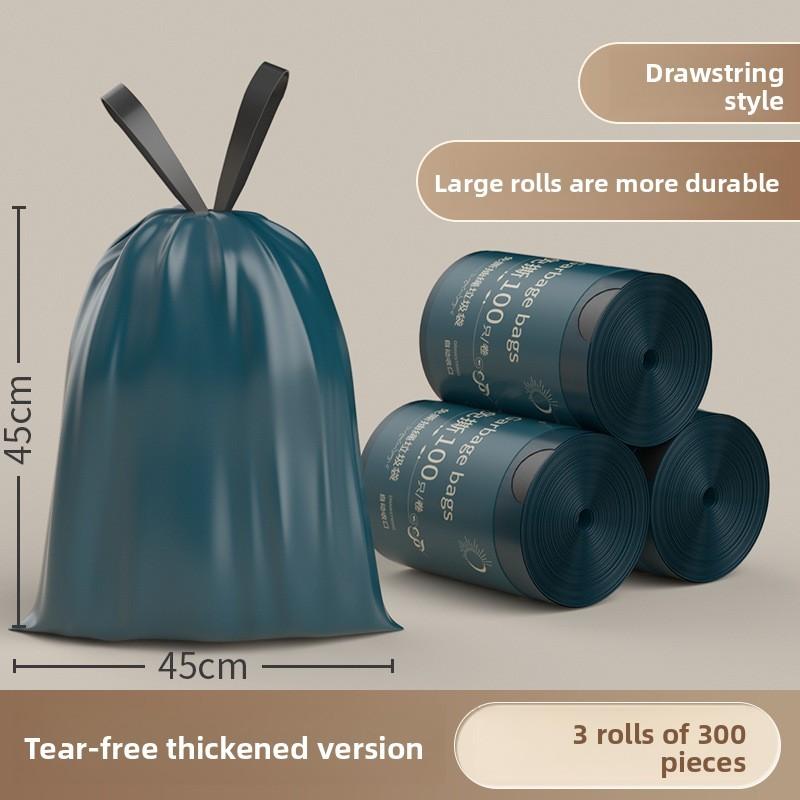 Kitchen Trash Bag With Drawstring Pe Material For Household Use And Waste Disposal