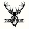 Unique Tailorable Metal Deer Wall Sculpture Antlers Custom Hunting Name Plaque Artistic Holiday Decor Living Room