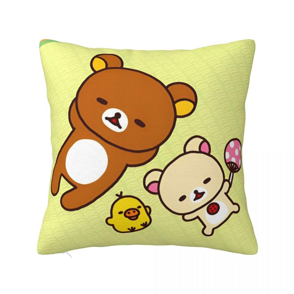 Cartoon Rilakkuma Pillowcases Merch Soft Cushion Cover Decor Pillow Case Cover Home Multi Size