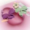 4Pcs Cute Knit BB Hair Clips, Handmade Flower Border Clips,Bow Bang Clips For Kids,Suitable For Chrismas Festival Celebration