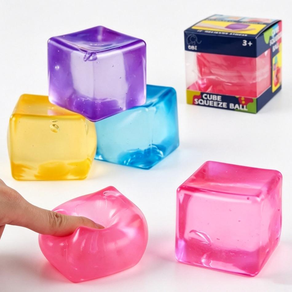 New High Density Gel Cube Square Decompression Vent Toy Squishy Stress Ball Squeeze Toys Stress Relief Sensory Toy Squeeze Toys