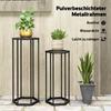 Set of 2 Plant Stands for Indoor and Outdoor Use, Hexagonal Metal Flower Pot Holders for Garden, Patio, Balcony