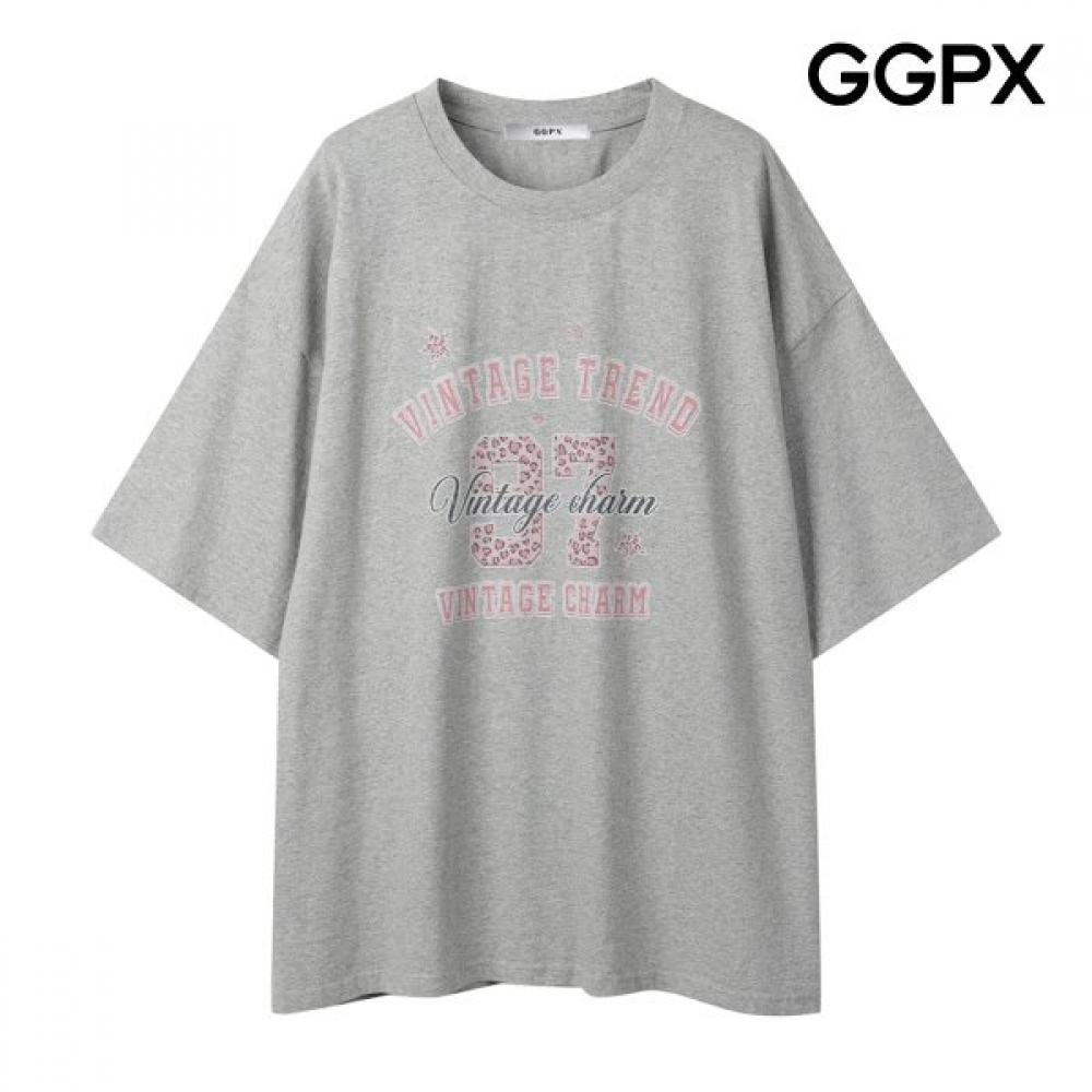 Ggpx New York Men Leopard Number LeTTering T shirT gq6Ts042f charcoal/F