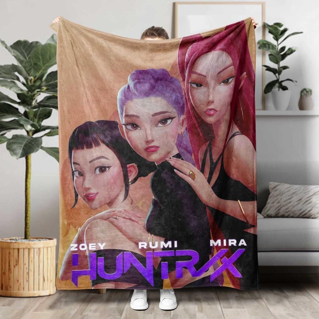 Kpop Dämonenjäger Flanelldecke Kuschelig Große Größe Weich Warm Cartoon Für Schlafzimmer Wohnzimmer Büro Nickerchen Reisen Camping