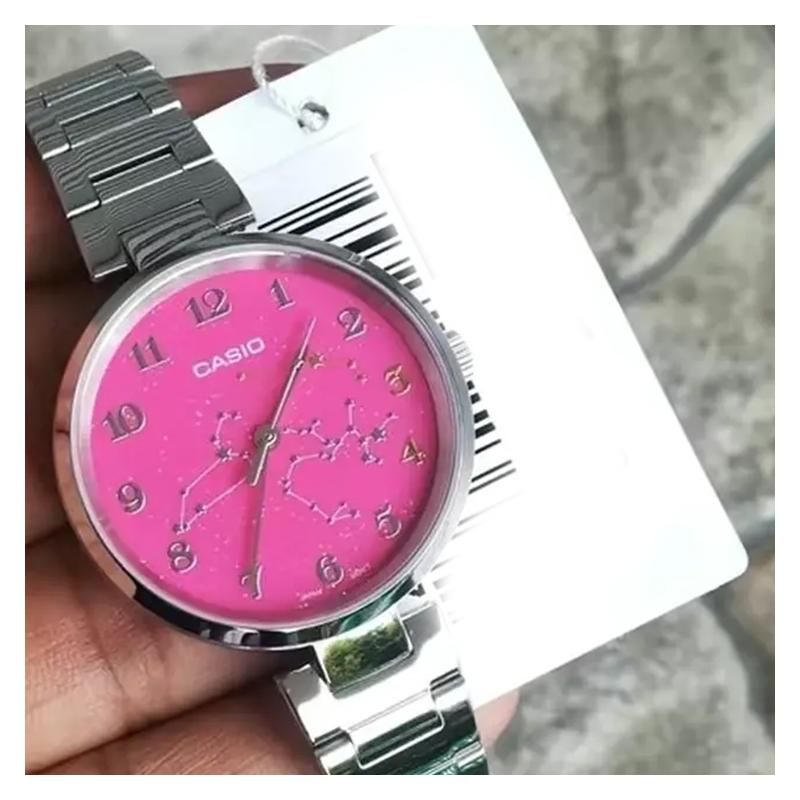 Casio STANDARD Series 30 Meters Waterproof Quartz Movement Stainless Steel Strap Japanese and Korean Watch Women's Watch Pink Dial LTP-E01D-4A