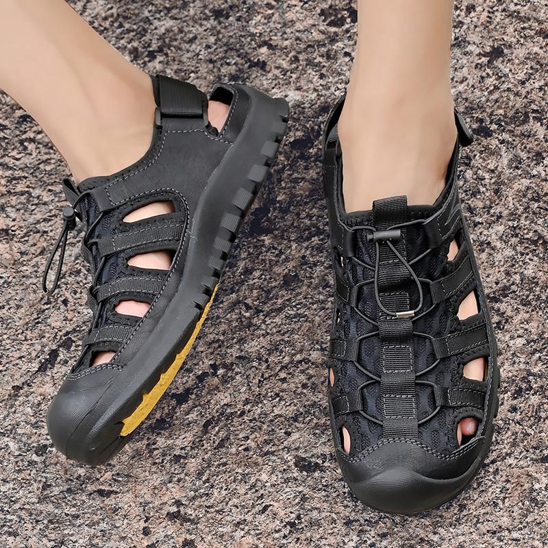 Summer Baotou Mesh Breathable Shoes Fashionable Men's Comfortable Outdoor Mountaineering and Waterwading Quick Drying Beach Shoe