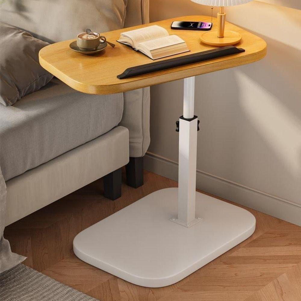 Foldable Sofa Edge Table Flip Desktop Adjustable Height Adjustable Bedside Table C-Shaped Space Saving Rotating Coffee Table