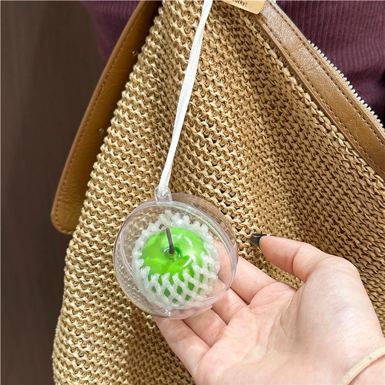 Back-to-School Red Apple Backpack Pendant & Quirky Keychain Ornament