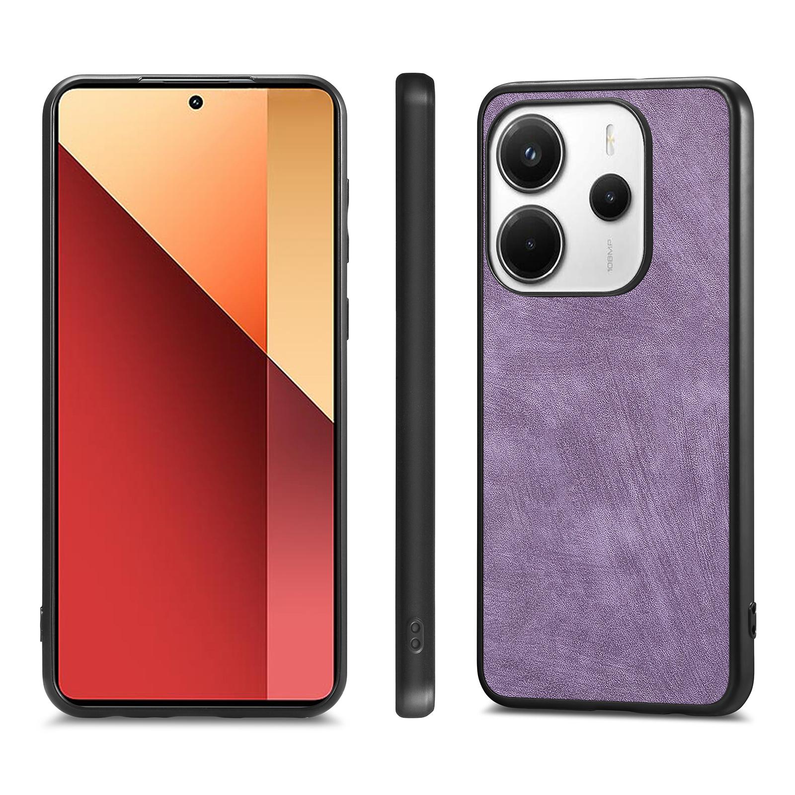 

For Xiaomi Redmi Note 14 5G Case Shockproof Slim Retro Leather Phone Back Cover Black