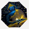 1PC Buddha Lotus Automatic Open/Close Umbrella with Windproof, 8-Rib Sturdy Canopy, Durable Ribs, Fashionable Design, Outdoor Accessory, Fun Prin, Hol